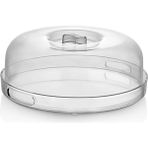 Pearl Shop Şık Kristal Kek Fanusu Tutma Saplı 27 cm | Ikramlık Sunumluk (Yuvarlak)