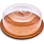 Pearl Shop Tablalı Şeffaf Akrilik Kapak Yuvarlak Kek Fanusu 29CM Büyük Boy Hava Almaz Lüx Pasta Sunumu