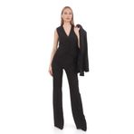 PEARL Slim Fit Krep İnci Düğmeli Kruvaze Fuşya Kadın Yelek Pantolon Takım | Özel Günler İçin Çok Şık Seçim FUŞYA 36