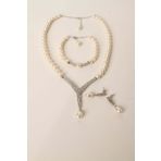Pearls in Ocean Gümüş Gerçek Inci Kolye Bileklik Küpe Set Classic Serisi 151