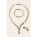 Pearls in Ocean Gümüş Gerçek Inci Kolye Bileklik Küpe Set Classic Serisi 501