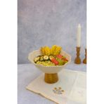 Pearly Ahşap Ayaklı Bej 24 cm Melamin Servis Tabağı, Çukur Sunum Tabağı, Sunumluk, Kase