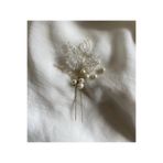Pearly Handmade Gelin Saç Aksesuarı İnci Kristal Firkete Düğün Nişan Tokası