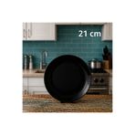 PEARSTORE 21CM Oval Yuvarlak Servis Tabağı Polikarbon, Tatlı Sunum Tabağı, 6 ADET Siyah