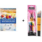Pebeo Suluboya Fırça Seti:1 - 4'lü ve Van Dyck Defter A5 300GR - Karışık-Çok Renkli - standart