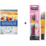 Pebeo Suluboya Fırça Seti:2 - 4'lü ve Van Dyck Defter A5 300GR - Karışık-Çok Renkli - standart
