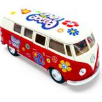 Peda Toy Metal Model Volkswagen Transporter Lisanslı Çiçekli Araç Die-Cast Araba 1,36 Çek Bırak Kapı Aç Kapa