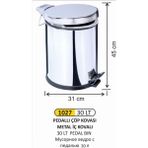 Pedallı Çöp Kovası 18 Lt Metal Iç Kovalı - Gri - 30LT