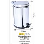 Pedallı Çöp Kovası 18 Lt Metal Iç Kovalı - Gri - 40LT