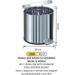 Pedallı Çöp Kovası 40 Lt Pasl.iç Kovalı - Gri - 40LT