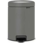 Pedallı Çöp Kovası Paslanmaz Çelik 10 Yıl Garantili Brabantia Newıcon Concrete Grey Pedallı Çöp Kutusu 5l Bra 126284 Bkmdizayn