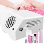 pedenencelia Tırnak tozu toplayıcı, 6 ön ayarlı mod – düğme ayarı, 120 W sessiz masa tırnak süpürgesi, tekrar kullanılabilir filtre ve tırnak sanatı seti, tırnak stüdyoları, Withoutgrinder için