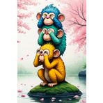 Peek-A-Boo Chimpanzees In A Zen Garden Journal: a LINED notebook for self-expression