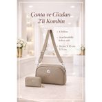 PefyBaby Orta Boy 4 Bölmeli Yumuşak Deri Kolon Askılı Kadın Çapraz Omuz Çantası