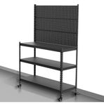 Pegboard sunum standı, pegboard saklama kabı, parça raf, pegboard düzenleyici, garaj saklama kancası seti, tekerlekli 3 katlı pegboard saklama seti (A-siyah, 120 x 4