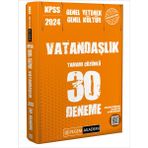 Pegem Akademi Yayıncılık KPSS 2024 Genel Kültür Vatandaşlık 30 Tam Çözümlü Deneme Kitabı Ciltsiz