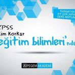 Pegem Akademi Yayıncılık KPSS Kim Korkar Eğitim Bilimleri Ders Notları