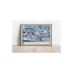 Pegziz Alaska Mckinley Dağı Haritası Sanatsal Duvar Dekorasyon Poster 60X90cm.
