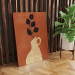 Pegziz Çiçek Dolu Vazo Bohem Tablo Cafe Dekor Kanvas Tablo Duvar Dekor Salon Duvar Dekorasyonu - 40X60