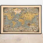 Pegziz Dünyası Haritası Sanatsal Duvar Dekorasyon Poster 60x90cm. Tam Renkli, Coated, Tematik, Harita