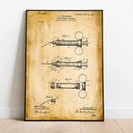 Pegziz pgzzNM1406 Dekoratif Sanatsal Şırınga Patent Posteri 50x70cm.
