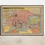 Pegziz pgzzNM143 2. Dünya Savaşı Haritası Sanatsal Duvar Dekorasyon Poster 60x90cm.