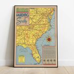 Pegziz pgzzNM144 Amerika 1945 Haritası Sanatsal Duvar Dekorasyon Poster 60x90cm.