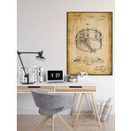 Pegziz pgzzNM1484 Dekoratif Sanatsal Bateri Patent Posteri 50x70cm.