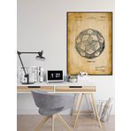 Pegziz pgzzNM1512 Dekoratif Sanatsal Laminer Jeodezik Küp Patent Posteri 60x90cm.