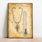 Pegziz pgzzNM1541 Dekoratif Sanatsal Steteskop Patent Posteri 60x90cm.
