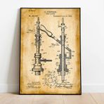 Pegziz pgzzNM1559 Dekoratif Sanatsal Bira Sifonu Patent Posteri 50x70cm.