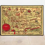 Pegziz pgzzNM197 Amerika Montana Eyaleti 1938 Haritası Sanatsal Duvar Dekorasyon Poster 60x90cm.