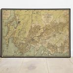Pegziz pgzzNM206 Brezilya Rio de Janeiro Haritası Sanatsal Duvar Dekorasyon Poster 60x90cm.