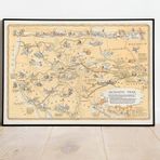 Pegziz pgzzNM2071 Amerika Mormonlar 1947 Haritası Sanatsal Duvar Dekorasyon Poster 60x90cm.