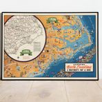 Pegziz pgzzNM2108 Amerika Kuzey Karolina Haritası Sanatsal Duvar Dekorasyon Poster 60x90cm.
