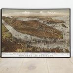 Pegziz pgzzNM213 Amerika Brooklyn Haritası Sanatsal Duvar Dekorasyon Poster 60x90cm.