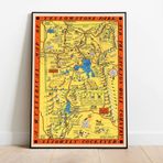 Pegziz pgzzNM2130 Amerika Yellowstone Milli Parkı 1936 Haritası Sanatsal Duvar Dekorasyon Poster 60x90cm.