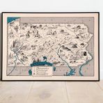 Pegziz pgzzNM2198 Amerika Pensilvanya Eyaleti Haritası Sanatsal Duvar Dekorasyon Poster 60x90cm.