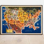 Pegziz pgzzNM2315 Amerika Birleşik Devletleri Haritası Sanatsal Duvar Dekorasyon Poster 60x90cm.