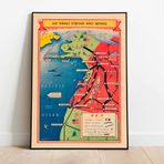 Pegziz pgzzNM2373 2. Dünya Savaşı Amerika Haritası Sanatsal Duvar Dekorasyon Poster 60x90cm.
