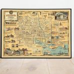 Pegziz pgzzNM2394 Amerika Baltimore Haritası Sanatsal Duvar Dekorasyon Poster 60x90cm.