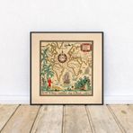 Pegziz pgzzNM2413 Dünya Haritası Sanatsal Duvar Dekorasyon Poster 60x60cm.