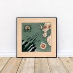 Pegziz pgzzNM2422 Amerika Haritası Sanatsal Duvar Dekorasyon Poster 60x60cm.
