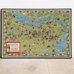 Pegziz pgzzNM2437 Boston Şehir Planı Haritası Sanatsal Duvar Dekorasyon Poster 60x90cm.