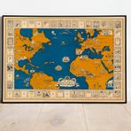 Pegziz pgzzNM2441 Dünya Kitapları Haritası Sanatsal Duvar Dekorasyon Poster 60x90cm.