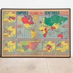 Pegziz pgzzNM2471 Dünya İmparatorluklar Tarihi Haritası Sanatsal Duvar Dekorasyon Poster 60x90cm.