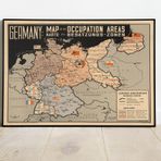 Pegziz pgzzNM2493 2. Dünya Savaşı Sonrası Almanya Haritası Sanatsal Duvar Dekorasyon Poster 60x90cm.