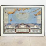 Pegziz pgzzNM2498 Amerika Yat Yarışları Turnuvası Haritası Sanatsal Duvar Dekorasyon Poster 60x90cm.