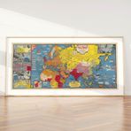 Pegziz pgzzNM2502 2.Dünya Savaşı Olayları Haritası Sanatsal Duvar Dekorasyon Poster 40x100cm.