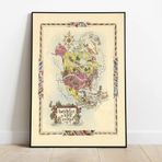 Pegziz pgzzNM2503 Amerika Kıtası Haritası Sanatsal Duvar Dekorasyon Poster 60x90cm.